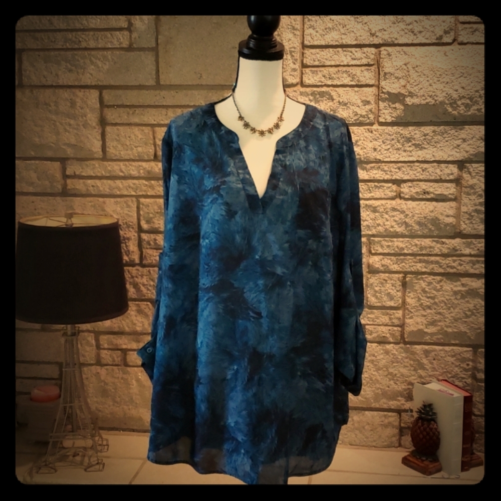 Ava & Vic Teal Print Tunic